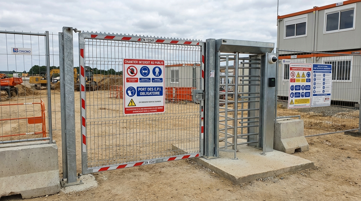 découvrez notre portail de chantier sécurisé, conçu pour garantir la sécurité sur site et conforme aux normes en vigueur, assurant protection et fiabilité pour vos projets.