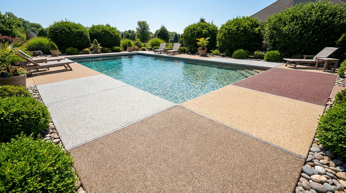 découvrez comment choisir la couleur idéale de béton désactivé pour sublimer l'entourage de votre piscine tout en alliant esthétique et sécurité.