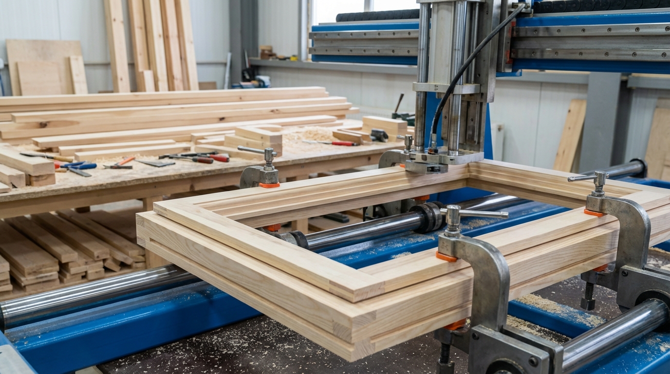 découvrez notre cadreuse menuiserie professionnelle, l'outil idéal pour assembler rapidement et précisément vos châssis de fenêtres et portes.