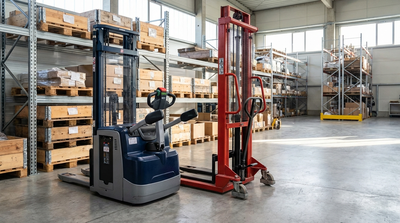 découvrez notre gamme de gerbeurs accompagnants, électriques et manuels, idéals pour optimiser la gestion de votre entrepôt avec efficacité et sécurité.